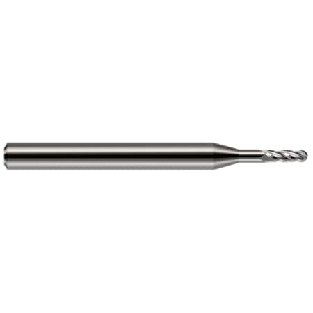 Miniature End Mill - 4 Flute - Ball, 0.1090 (7/64)